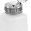 sourcing map Solvent Alcohol Dispenser 120ml(4oz) Nail Polish Remover Push Down Liquid Dispenser Pump Bottle with Stainless Steel Press Head for Acetone Solution, White