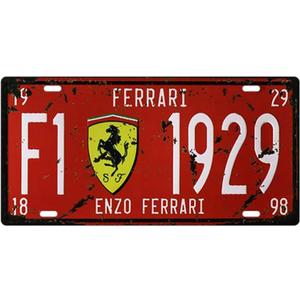 Metal Tin Sign 6x12in car Plate Enzo Ferrari Bar Pub Cafe Home Decor Retro Poster Vintage Sign 12x6 Inch