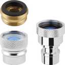 Hygie Rinse 2pcs Portable Dishwasher Faucet Adapter, Kitchen Sink Faucet Adapter Connection for Dishwasher, Can Be Used As Faucet Aerator, 15/16-27 Male Outside and 55/64-27 Female Inside, Chrome