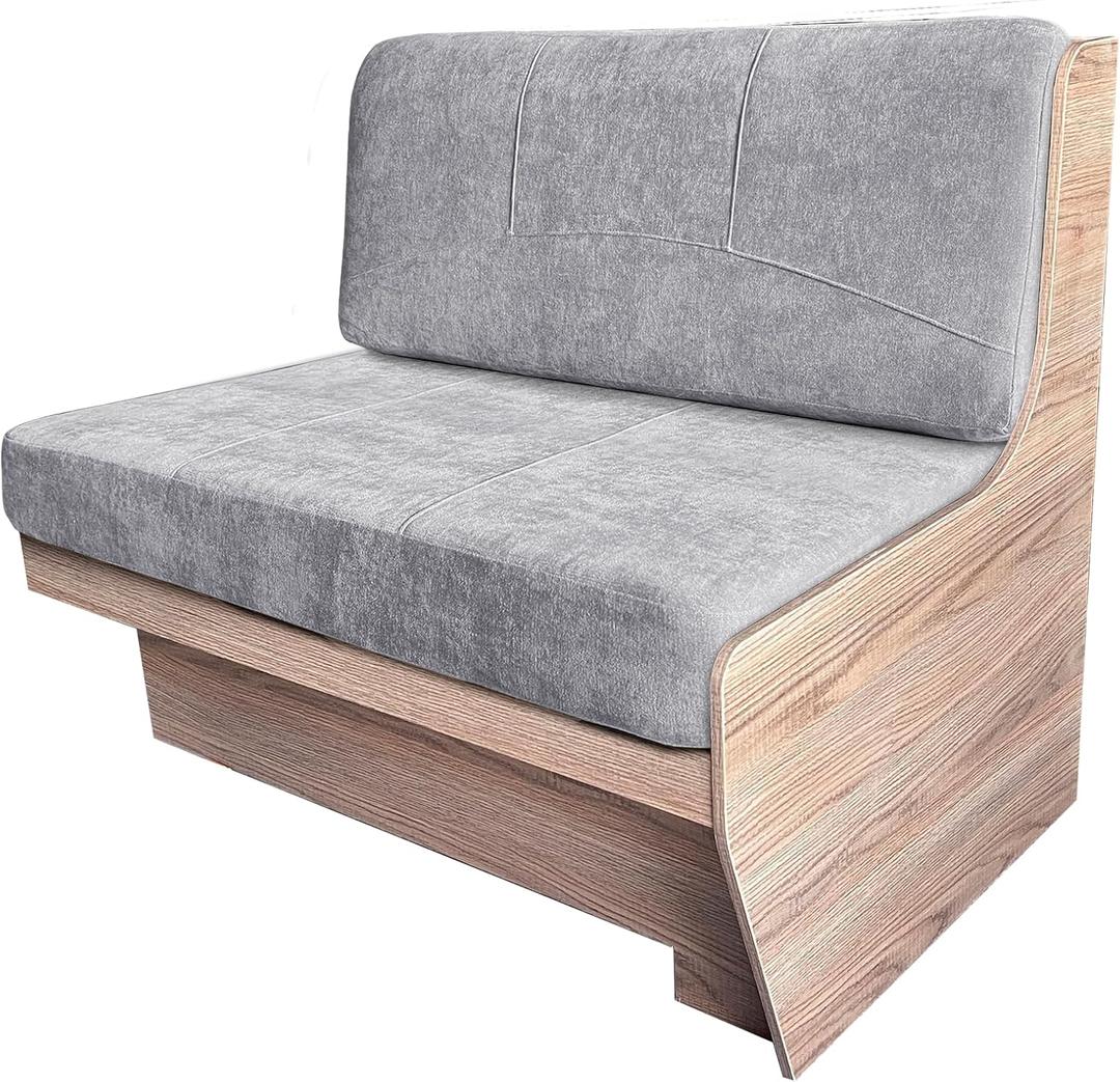 RV Dinette Cushions,Replacement Camper Seats,RV Replacement Cushions with High Density Foam,RV Dinette Seat Including 1 Backrest & 1 Bench 42''Gery