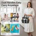 F-color Mesh Shower Caddy Portable for College Dorm Room Essentials with S Hook, 8 Pockets 2 Handles Quick Dry Shower Bag for Camping, Travel, Gym, Bathroom, Hanging Toiletry Organizer, Black
