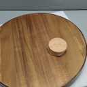 i-lan 16" Large Round Wooden Serving Tray with 2" Sides, Circle Walnut Food Storage Display Platter Plate with Handles,Decorative Wood Tray for Coffee Table,Ottoman,Vanity,Kitchen, Bathroom