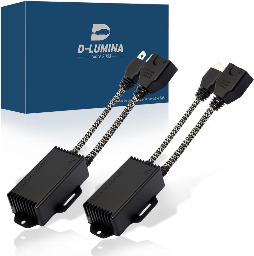 D-Lumina H7 LED Canbus Decoder Anti Flicker Harness, Resistor Decoders Error Free, Adapter Warning Canceller Capacitors, Pack of 2