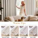 H.VERSAILTEX Room Darkening Curtains for Bedroom Thermal Insulated Living Room Curtains 94 Inch Long Grommet Privacy Protection Window Curtain Panels/Drapes for Nursery, 2 Panels, Ivory
