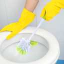 Pine-Sol Toilet Bowl Cleaner Brush with Holder | Heavy Duty Cleaning Wand with Under The Rim Scrubber, Non-Slip Handle, Storage Caddy | Bathroom Supplies, Yellow, Green ((Pack of 1))