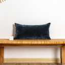 JoraLion Chenille Lumbar Pillow Covers 12x24 inch, Dark Blue Decorative Pillow Covers, Farmhouse Solid Dyed Soft Chenille Cushion Case for Couch Sofa Bed Living Room, Pack of 1(Cover ONLY)