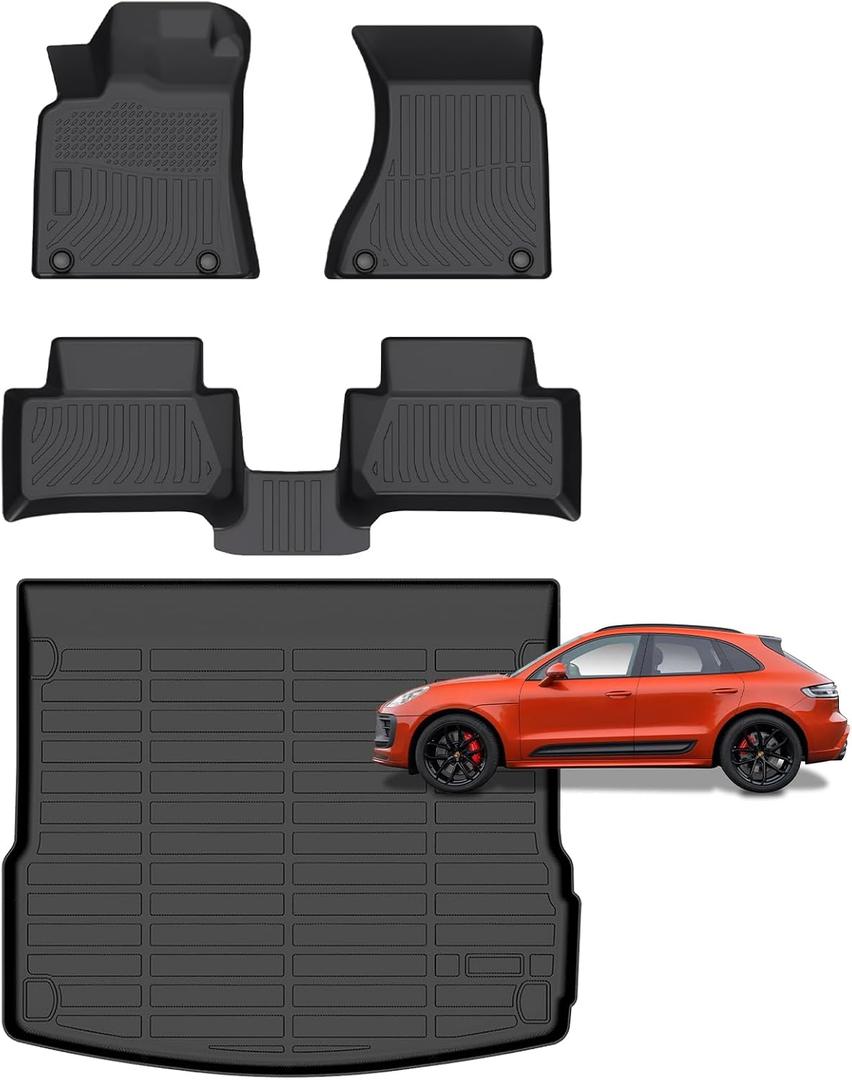 For Porsche Macan Floor Mats 2026 2014-2025,Car Mats for Porsche Macan S/Turbo/S Diesel/GTS All Weather Floor Mats Cargo Liner Accessories 2014-2026