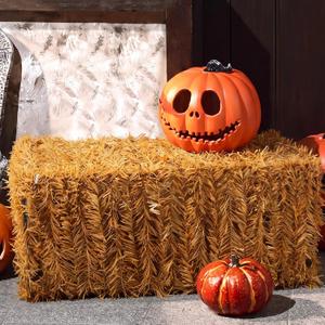 Suzile 1 Pcs Halloween Decorative Straw Bale, 9.5 x 11.8 x 23.6 Inches