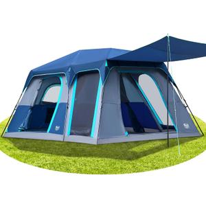 TIMBER RIDGE 10 Person Instant Cabin Tent for Camping, Setup in 60s, Blue, 10 Person