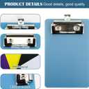 10 Pack A6 Plastic Colorful Mini Clipboards with Low Profile Clip, Portable Clip Boards for Classroom, Office, Restaurants, Small Clipboards 4 x 6 Inch