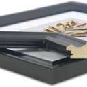 2 Pack 11x14 Picture Frames Black, Display Picture 8 x 10 with Mat, Photo Frame for Wall Gallery Mounting