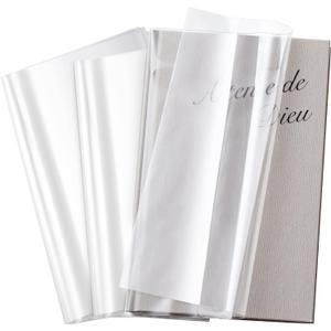 ReliThick 100 Pack Adjustable Clear Book Cover for Book with 8.75 x 15, Plastic Waterproof Sleeve for Paperback, with Self Adhesive Closure, Against Dust, Wear Protector(Clear)