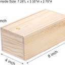 yarlung 4 Pack Unfinished Wood Storage Box with Slide Lid, Vintage Cards Container Small Gift Box for Art Hobbies, DIY Craft, Desktop Bead Organizer, Jewelry Storage