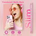 Magnetic Case for iPhone 15 Pro Max 6.7" [Built-in Invisible Kickstand] Compatible with MagSafe, Slim Translucent Matte Shockproof Protective Bumper Women Girls Cover for iPhone 15 Pro Max - Pink