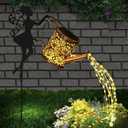 Solar Watering Can Lights,LED Solar Lantern String Light Outdoor Garden Waterproof Hollowed-Out Retro Metal Water Can Lights,for Garden Patio Yard Pathway Lantern Plant Decoration (Fairy)