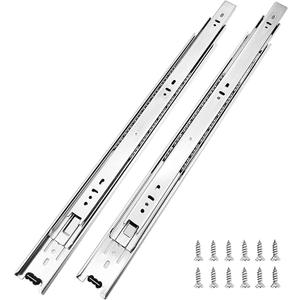 12 Pairs of 22 Inch Hardware 3-Section Full Extension Ball Bearing Side Mount Drawer Slides,100 LB Capacity Drawer Slide