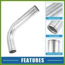 Universal 90 Degree L Shape Bend Elbow Intercooler Pipe Air Intake Tube 2.5" OD 63mm OD 500mm 19.69" Length Intercooler Pipe Aluminum Alloy Vehicle Components