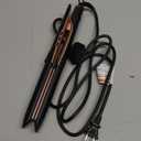 Hair Straightener 1 Inch Flat Iron and Curler 2 in 1 Titanium Ceramic Ionic Dual Voltage Straightener with Heat-Resistant Silicone, for Less Frizz, Shinier & Smoother (Black/Rose Gold)