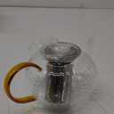 Glass Teapot 33.8oz/1000ml, Glass Tea Kettle with Removable Infuser, Pumpkin Shape Hand Blown Teapot for Blooming Flower Tea and Loose Leaf,Father's Day Gifts