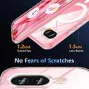 Pixel 9A Case 6.3'', Magnetic Google Pixel 9A Case with Screen Protector [Compatible with Magsafe] [Military Grade Drop Tested] Shockproof Transparent Back Protective Phone Cover, Clear
