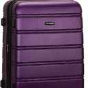 Rockland Melbourne Hardside Expandable Spinner Wheel Luggage, Checked Large 28", Purple