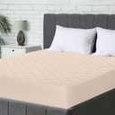 Quilted Mattress Protector 47x72 Inch, Fitted Mattress Topper, Deep Pocket Mattress Cover  (Beige)  