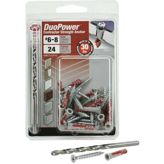 DuoPower Contractor-Strength Anchors, XL-Pak (#10)