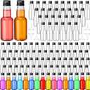 120 Pcs Mini Liquor Bottles Airtight Shot Miniature Empty Plastic Alcohol Spirit Shot Bottles with Funnels for Party Favors, Weddings(2 oz,Black)