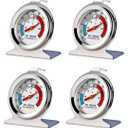 4 Pack Refrigerator Freezer Thermometer Large Dial Analog Thermometer