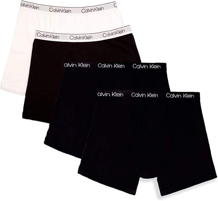 Calvin Klein Boys Underwear 4 Pack Boxer Brief Value Pack Black White Basics Medium