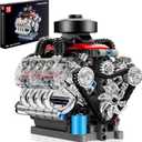 Mould King Mini V8 Engine Kits That Runs, Build Your Own Visible Car Motor, Physical Science Experiment Models for Teens, Best STEM Toy Gifts for 14+ and Adult 10171 (487 Pcs)