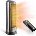 Lasko Oscillating Digital Ceramic Tower Heater for Home with Adjustable Thermostat, Timer and Remote Control, 23 Inches, 1500W, Silver, 755320, 8.5L x 7.25W x 23H, Silver