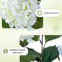 2pcs Artificial Hydrangea Artificial Trees 3ft Faux Hydrangeas Flower Tree with Pot for Front Porch Planters Decoration Outdoor Fake Silk Floral Plant for Home Patio Entrance Decor Indoor, White