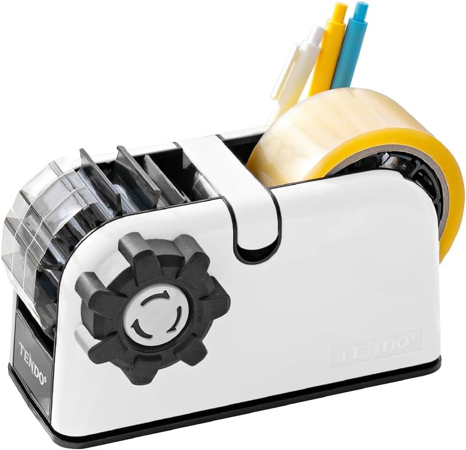 [TENDO] Multi-Section Tape Dispenser ZO-508: Innovative Cutter for Custom Tape Width (White)