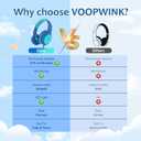 Voopwink Kids Headphones Wired with Microphone, USB Type C Headphones for Kids Girls Boys with Cord/LED Lights/85/94dB Volume Limit, Portable Over Ear Headphones for School/Travel/Tablet/iPad