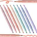 Mr. Pen- Dual Tip Aesthetic Bible Highlighters No Bleed Through, 8 pcs, Chisel & Brush Tip, Cute Highlighter for Journaling Supplies and School Accessories, Bible Highlighters and Pens No Bleed