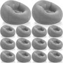 Realspring Inflatable Bean Bag Chairs Outdoor Blow up Camping Chairs Inflatable Lazy Sofa Folding Portable Bean Bag Loungers Couch for Movie Night(Dark Gray,12 Pcs)