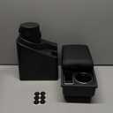 Car Armrest Box for Toyota Yaris Hatchback 2015-2018 Yaris L Accessories Center Console Leather Arm Rest Double-Layer Storage Space with Cup Holder (Black Thread)