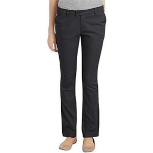 Dickies Women's Juniors Plus Size Slim Straight Stretch Pants,(Black, 11)