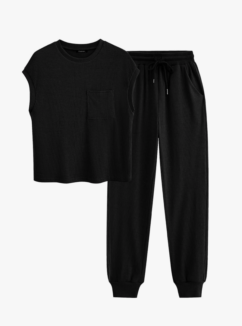 BTFBM Women's Two Piece Tracksuit Outfits Summer Short Sleeve Tops Long Pants Jogger Lounge Matching Sets Sweatsuit
