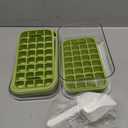 Ice Cube Tray with Lid and Bin, 2 Pack for Freezer, 64 Pcs Ice Cube Mold (Green)