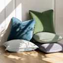 Throw Pillow Covers 16x16 Set of 2  Solid Decorative Pillow Cases for Couch, Sofa, Bed  Square Cushion Covers with Piping (No Insert) Slate Blue