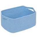 CubesLand Cube Storage Organizer Basket Bin, Cube Shelf Shelves Cotton Rope Basket, Durable Woven Rectangular Basket for Organizing, Nursery Toys Basket, 14x10x7.08IN Blue Basket