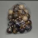 Suilung 24 Pcs Neutral Textured Christmas Ball Ornaments 2.36'' Vintage Christmas Tree Decor Modern Rustic Brown Ornaments with Loop Shatterproof Hanging Ball for Xmas Farmhouse Decor (Vintage Copper)