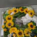 Front Door Wreath Sunflowers and Daisies, 20" Spring Wreaths for Front Door, Wreaths for Front Door w/Long Door Hook, Optional Reversible Welcome and Blessed Sign Spring Wreath, Front Door Decor