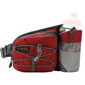 Waist Pack with Water Bottle Holder for Running Walking Hiking Fanny Pack Hydration Belt (Gypsy Red)