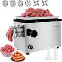 Anatole Commercial Electric Meat Grinder 1.3 HP 950 W Heavy Duty Meat Bones Mincer Stainless Steel Sausage Stuffer with 4 Grinding Plates 2 Blades for Restaurant Hotel 110V