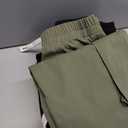 LIUNLU 2 Pack Boys Cargo Joggers Pants Elastic Waist Casual Jogging Trousers Bottom for Kids 7-8 Years Old