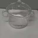 Hoypeyfiy Glass Saucepan with Cover, Transparency Stovetop Pot, Dual Handles Pan with Lid for Pasta Noodle, Soup, Milk, Baby Food making or heating 1.5L