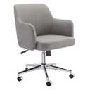 Amazon Basics Modern Home Office Desk Chair with Smooth-Rolling Wheels, Adjustable Height, 360 Degree Swivel, Light Gray